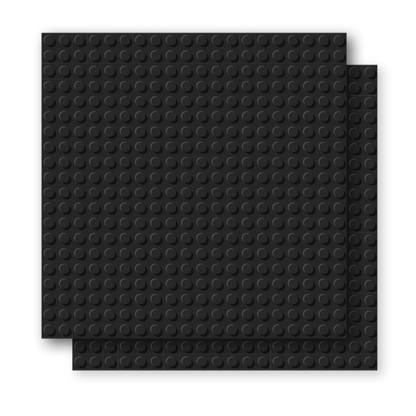 BRIXIES Plus Basis Platte schwarz 20 x 20 Noppen Doppelpack