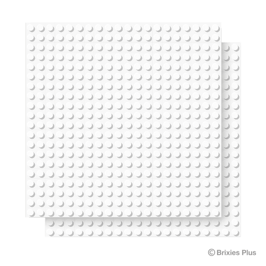 BRIXIES Plus Basis Platte Weiß 20 x 20 Noppen Doppelpack
