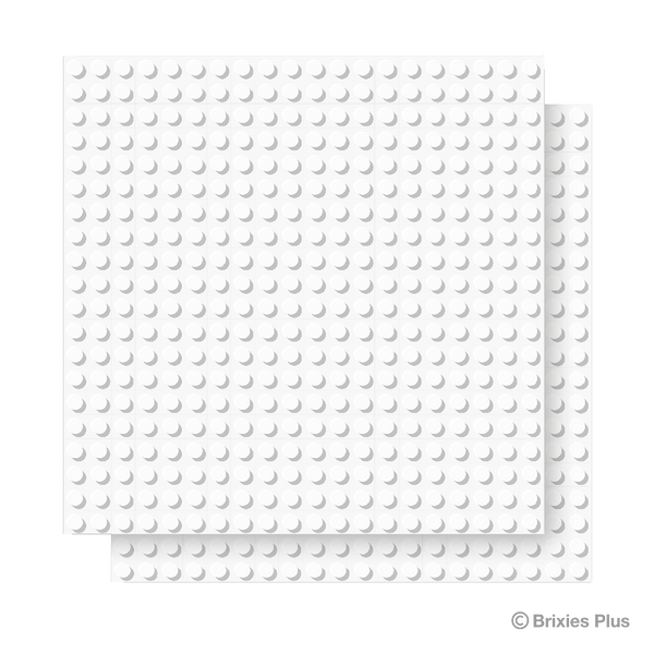BRIXIES Plus Basis Platte Weiß 20 x 20 Noppen Doppelpack