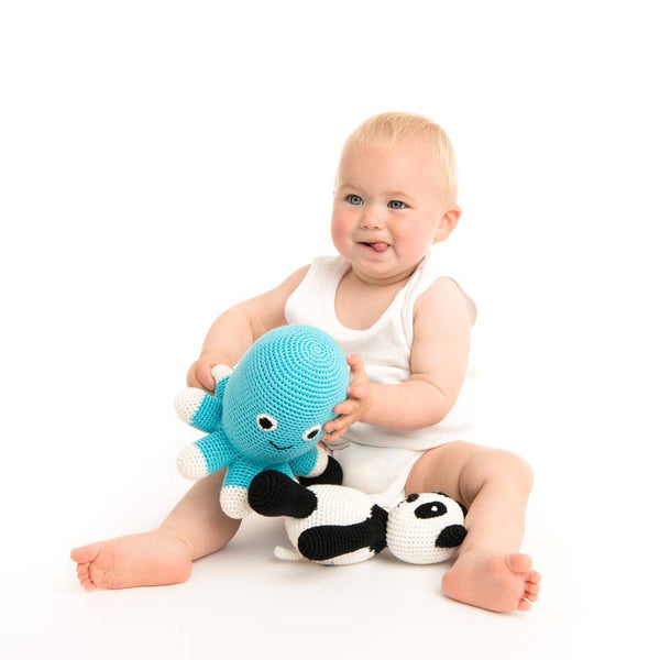Peluche XL all'uncinetto - Polpo turchese