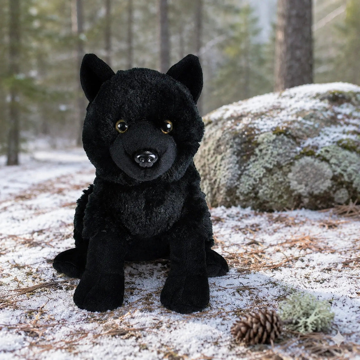 Peluche Loup noir - 30 cm
