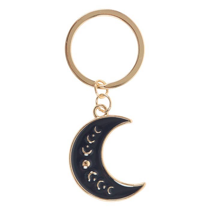 Crescent Moon Keychain - Blue Moon Phase