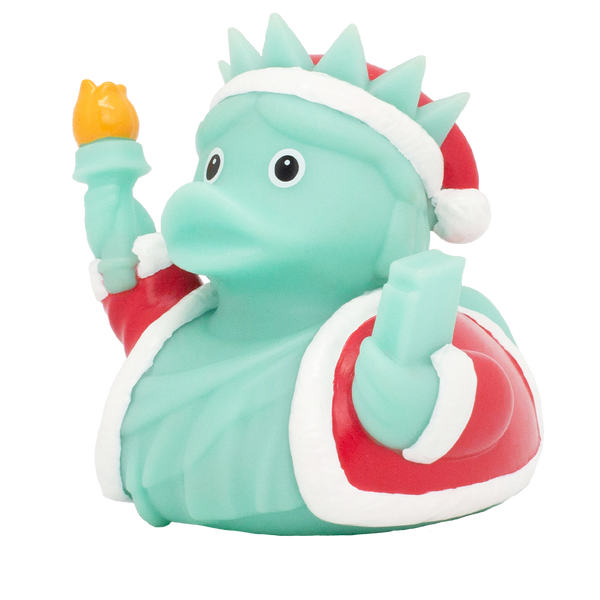 Statua della Libertà a forma di anatra a Natale