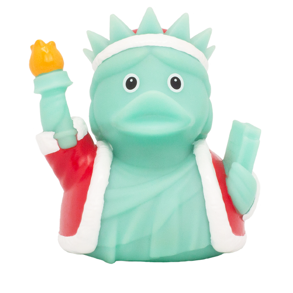 Statua della Libertà a forma di anatra a Natale
