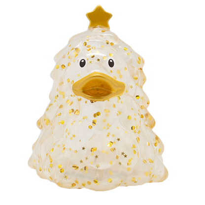 Duck Christmas Tree Gold Glitter