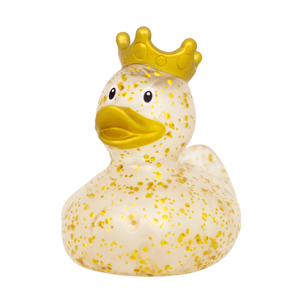 Anatra d'oro con corona scintillante