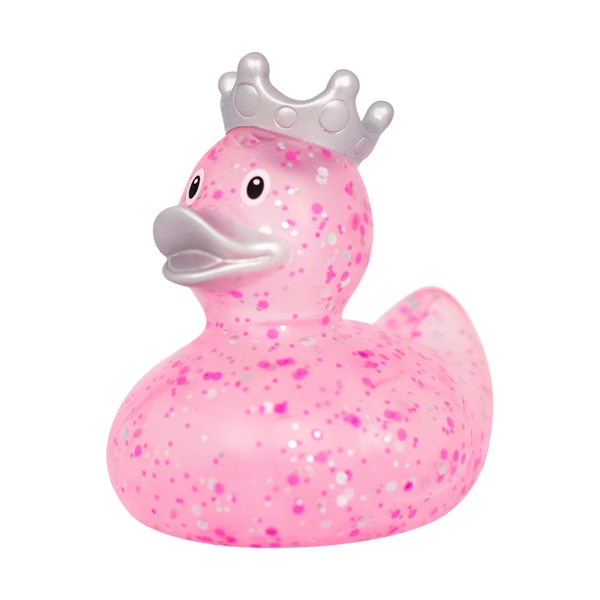 Paperella rosa con corona scintillante