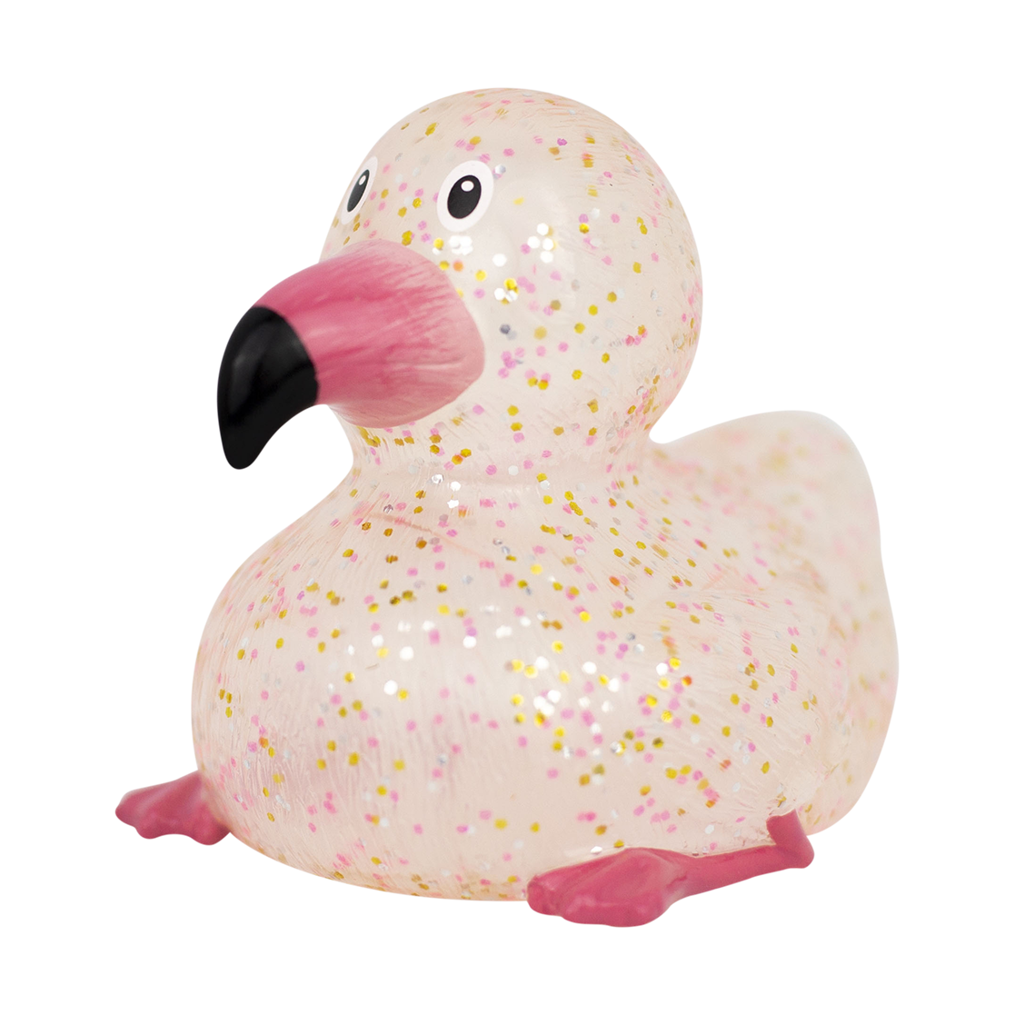 Glitterende roze flamingo-eend