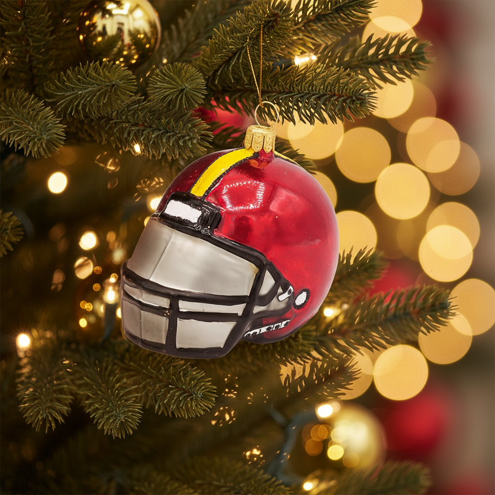 Casco de fútbol americano con pelota de Navidad