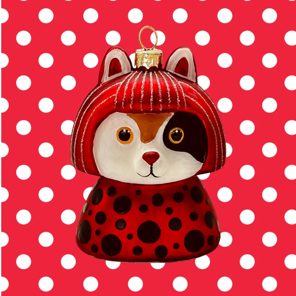 Enfeite de Natal Yayoi Kusameow Kusama Gato Calico