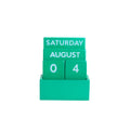 Calendario verde pequeño, brillante y a todo color