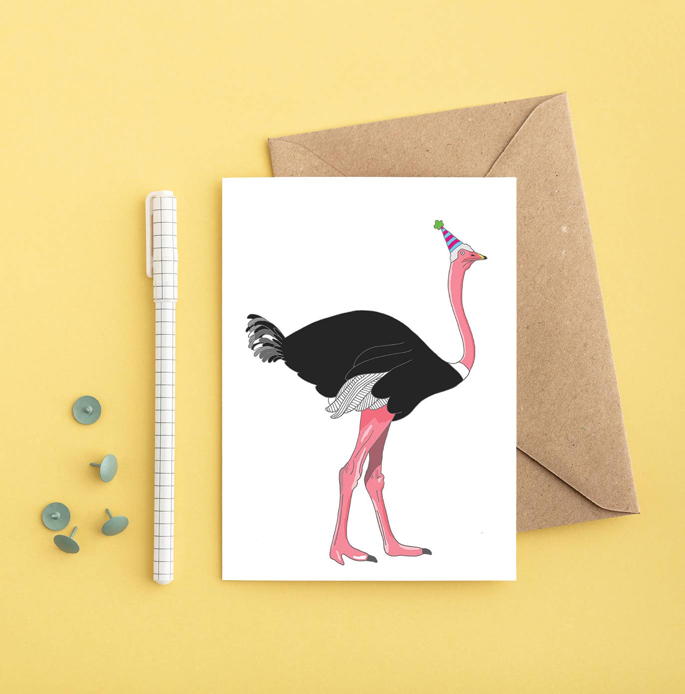 Ostrich Birthday Card