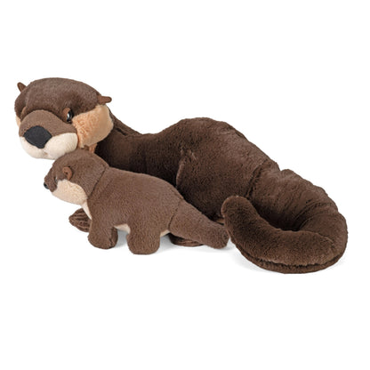 Wild Republic Mom & Baby River Otter Stuffed Animal - 12" Stuffed Animals