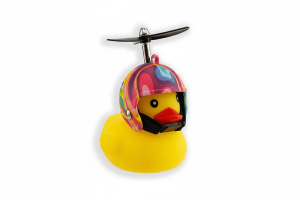 Pato para guiador de bicicleta com capacete Flower Power