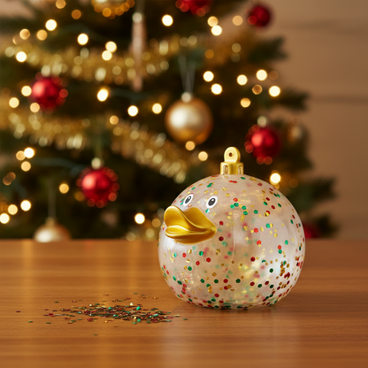 Canard Boule de Noël Pailleté
