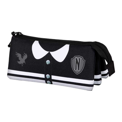 Wednesday Varsity Triple Pencil Case FAN 2.0, Zwart