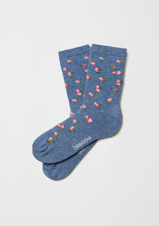Chaussettes BeLiberty bleues en coton 100 % biologique pour femme
