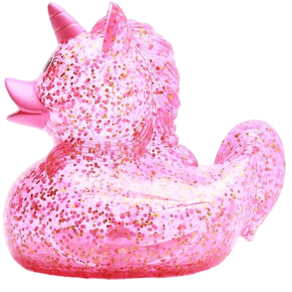 Pato unicornio rosa brillante