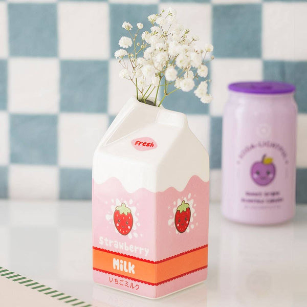 Vase Brique de lait à la fraise