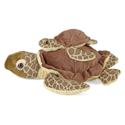 Wild Republic Mom & Baby Green Sea Turtle Stuffed Animal - 12" Stuffed Animals