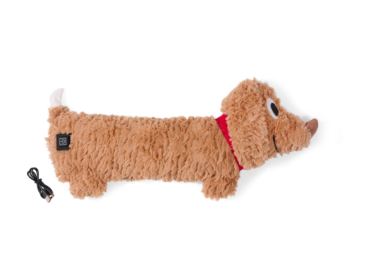Coussin Chauffant USB Chien Fluffy Marron