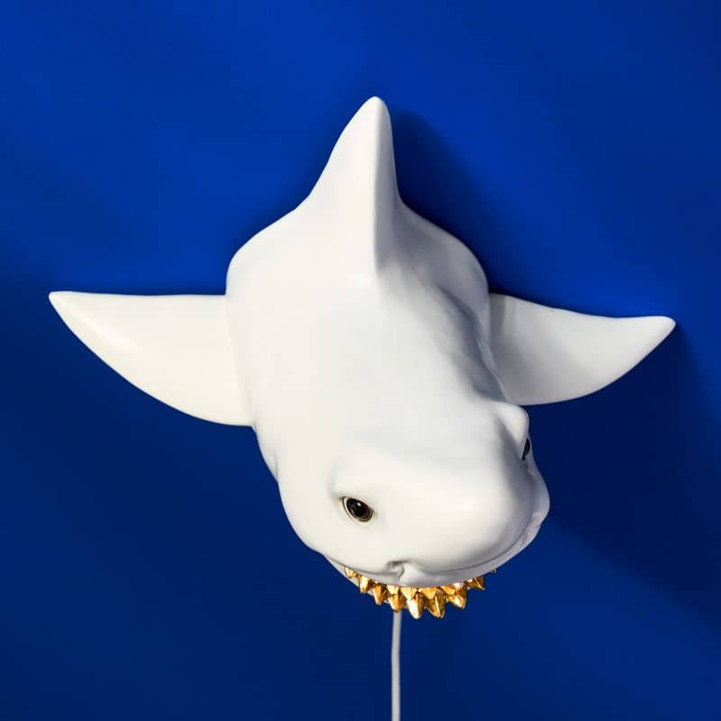 Hai Sharky Shark Wall Light, White/Gold