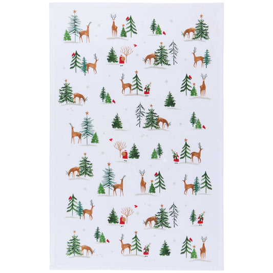 Torchon de Noël Rennes du Père Noël