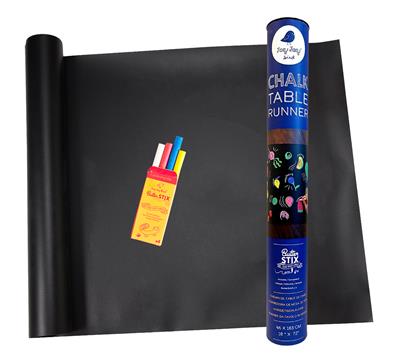 Jaq Jaq Bird: ROULEAU de DESSIN noir 46x183c, réutilisable, 4 craies incl., 3+