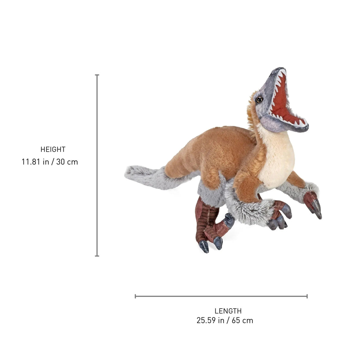 Wild Republic Artist Collection Dino Velociraptor Stuffed Animal - 15" Stuffed Animals