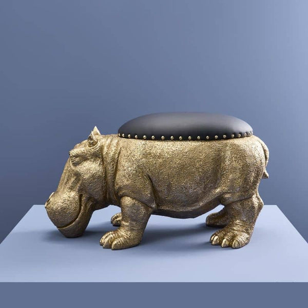 Taburete Hippopotamus Patty Gold