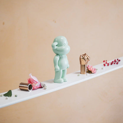 Ornament - Monkey Figurine 'The Legend' - Polyresin - Mint Green - 11x7x19cm