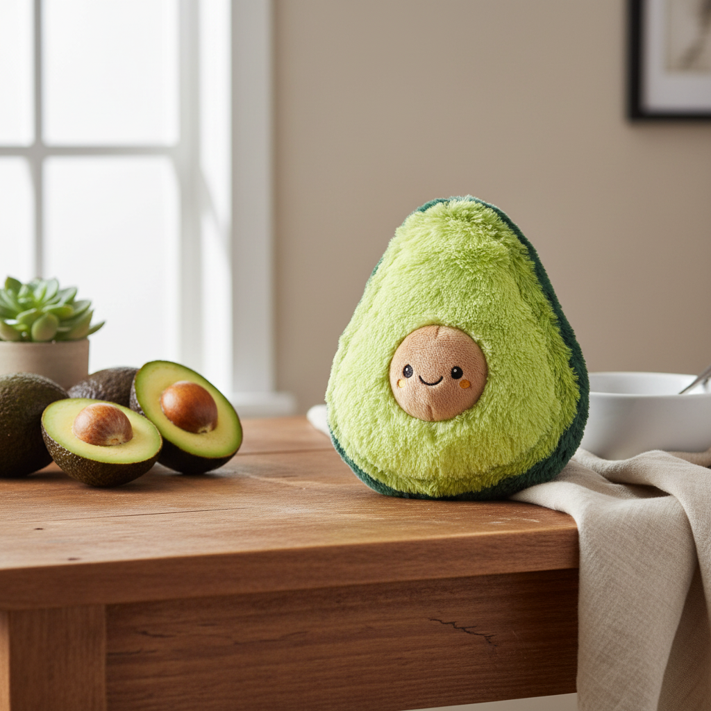 Mini knuffelbare avocado-knuffel