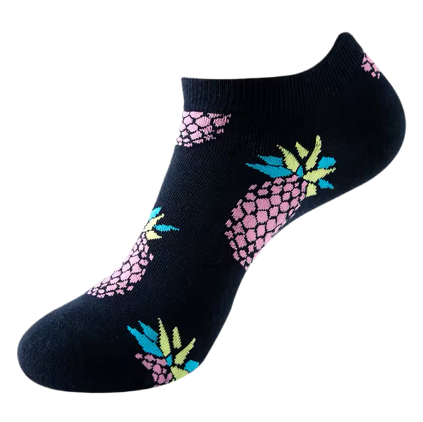 Meias curtas com estampado de ananás