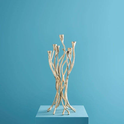 Candeliere Roots, alluminio dorato, 25 x 22 x 63,5 cm