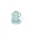 Portacandele vintage a onde azzurro chiaro