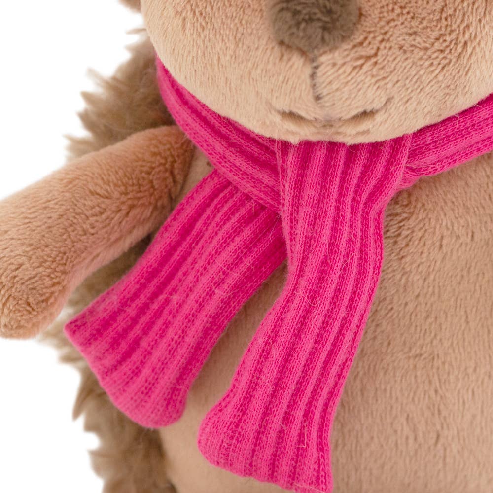 Peluche le hérisson Fluffy avec chapeau framboise 15cm