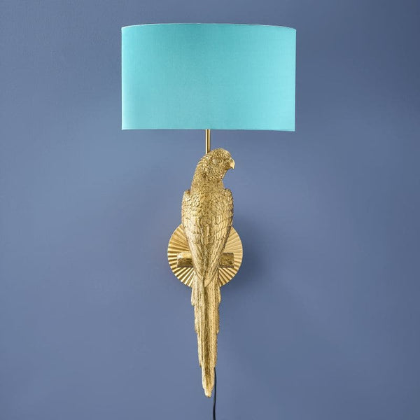 Applique murale Perroquet Percy, or/turquoise