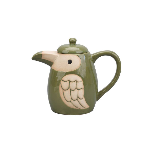 Green bird teapot