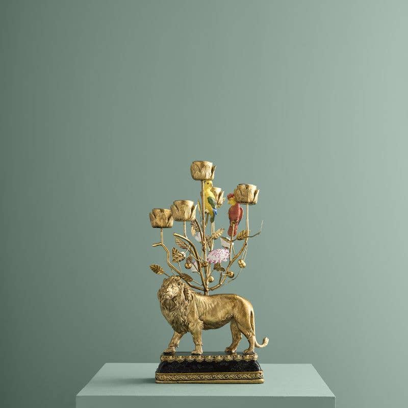 Lustre Leão, Poliéster/Metal, 20 x 15 x 37 cm
