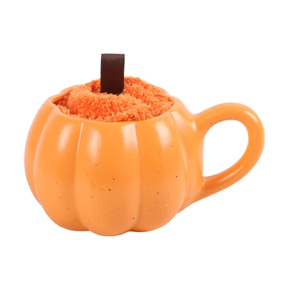 Juego de regalo de taza y calcetines de calabaza