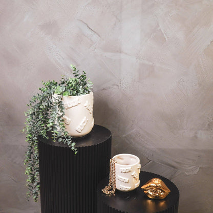 Vaso - 'MERDA' - Ceramica - Beige - 17,5x17,5x17,5cm