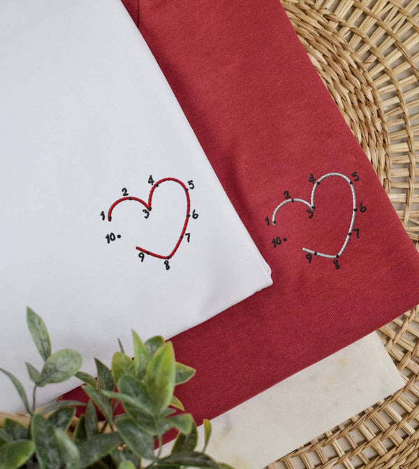 T-shirt brodé - Dessin d'amour - t-shirt brodé Juste un T-shirt