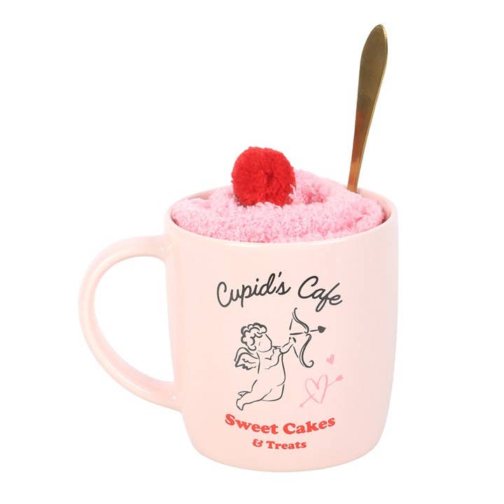 Cupid's Café Cup, Spoon and Socks Set