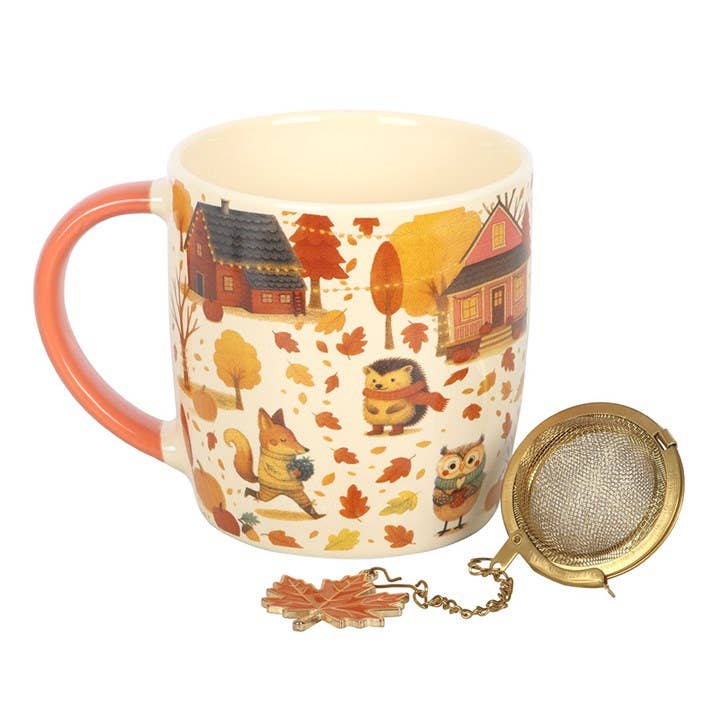 Ensemble Creature Comforts : mug d'automne et passoire à thé