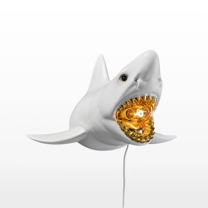 Hai Sharky Shark Wall Light, White/Gold