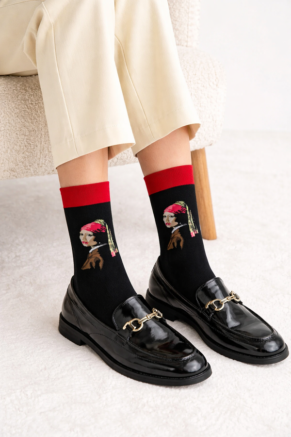 Chaussettes Artistiques Inspirées d’un Portrait Classique