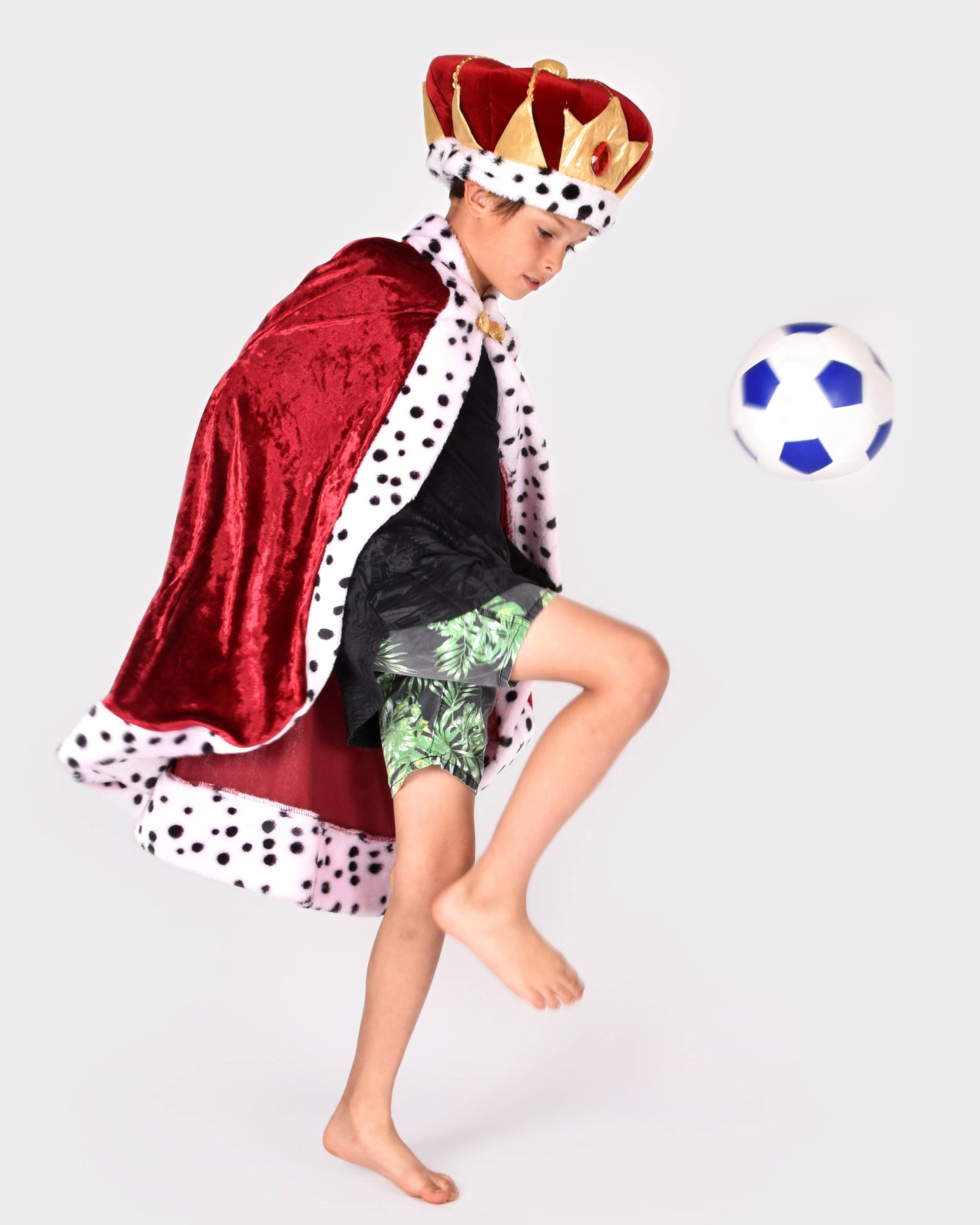 Cape de roi en velours rouge pour enfants 4-8 ans, tailles 98-128 cm