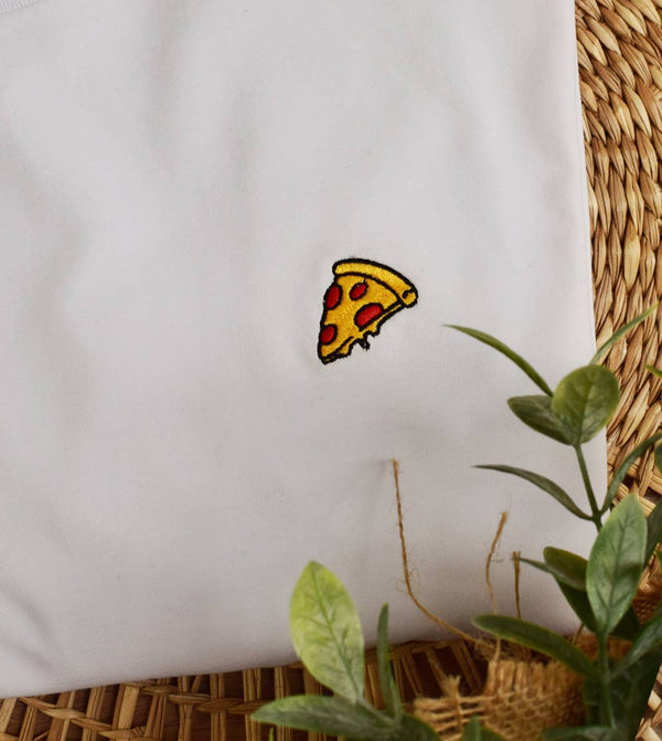 T-shirt brodé - Pizza - t-shirt brodé Juste un T-shirt