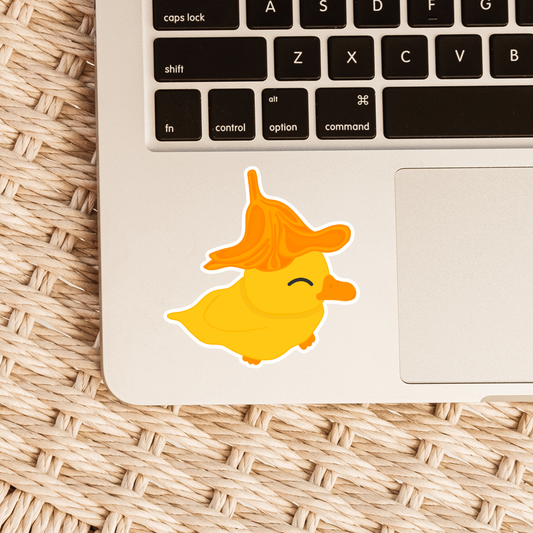 Pato con sombrero de flores