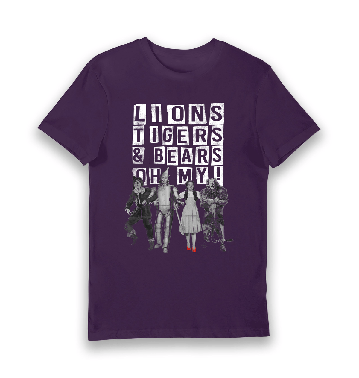 T-shirt adulte Le Magicien d'Oz Lions Tigers & Bears Oh My